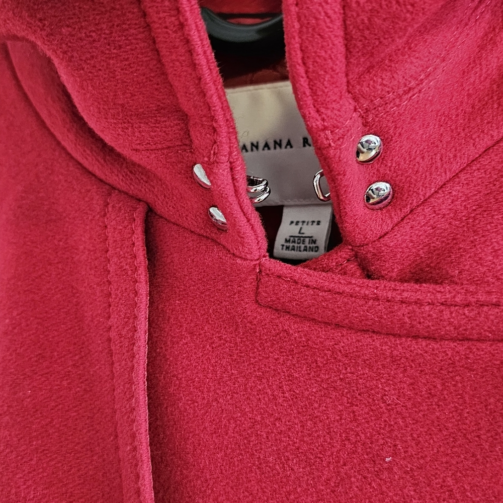 BANANA REPUBLIC Red Long Wool Coat - Picture 11 of 12